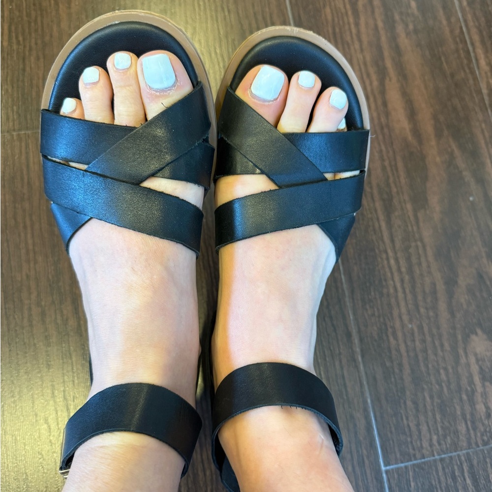 Franco Sarto Black Strappy Sandals